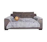 Pet Rebellion Sofa Cover for Dogs and Cats | Absorbent, Non-Slip, Machine-Wash Furniture Protector, Soft Plush Comfy Snuggle Rug for Pets (Grey, 1 x Sofa Cover & 2 x Sofa Arm Covers)