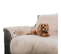 Pet Rebellion Sofa Cover for Dogs and Cats | Absorbent, Non-Slip, Machine-Wash Furniture Protector, Soft Plush Comfy Snuggle Rug for Pets (Stone, 1 x Sofa Cover & 1 x Sofa Arm Cover)
