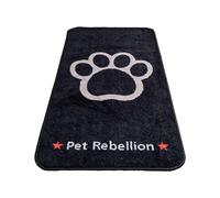 Pet Rebellion Stop Muddy Paws Carpet Runner | Protect Your Floors from Dirt and Mud | Non-Slip, Absorbent, and Machine Washable | Size XL (Black)