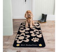 Pet Rebellion Stop Muddy Paws XL Black Floral