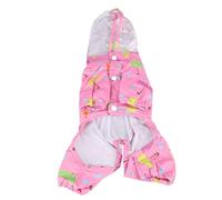 Pet Reflective Raincoat Dog Hooded Rain Jacket with Legs Covered Soft Skin Friendly PU Material for Outdoor Walking in Rainy Days (S)