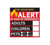 Pet Rescue Fire Safety Sticker - High Visibility Decal, Weatherpr | Vinyl Warning Sign, Reflective House Alert Notice, Door Window Shield | For Animal Owners