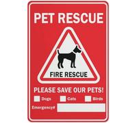 Pet Rescue Please Save Our Pets Metal Sign 8x12 Inch | Pet rescue checklist sign lists dogs, cats and birds with number spaces. Rust-free aluminum for homes and shelters.