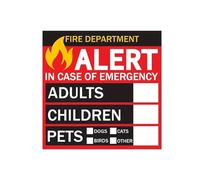 Pet Rescue Safety Alarm Stickers - 6 Pack Pet Alert Window Decals For Fire Rescue | Save Our Pets Stickers With Write-On Section For Number Of Dogs Cats