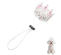 Pet Rhinestone King Crown,Red Rhinestone Dog Crown with Adjustable Strap Party Costume Accessories,Golden Queen Crowns for Dog & Cat Home Weddings Birthday Cosplay Party Photos Prop