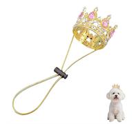 Pet Rhinestone King Crown,Red Rhinestone Dog Crown with Adjustable Strap Party Costume Accessories,Golden Queen Crowns for Dog & Cat Home Weddings Birthday Cosplay Party Photos Prop