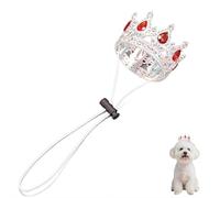 Pet Rhinestone King Crown,Red Rhinestone Dog Crown with Adjustable Strap Party Costume Accessories,Golden Queen Crowns for Dog & Cat Home Weddings Birthday Cosplay Party Photos Prop