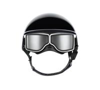Pet Riding Costume Headgear and Goggles for Dogs, Adjustable Dress-Up Set with Black Shell for Outdoor Photos Fun Dog Headgear Goggle Set Pet Riding Costume Accessory Dog Photo Outfit Adjustable Chin