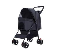 Pet Robust Buggy 3 in 1 Dog Stroller Foldable Pet Stroller with Detachable Carrier Storage Basket 4 Wheels for Small Medium Dogs & Cats Pram Jogger Trolley(Black)