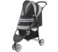 Pet Robust Buggy Folding Pet Stroller for Medium Small Dogs Cats Portable Travel Cat Dog Stroller with Storage Basket Pram Jogger Trolley(B)