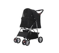 Pet Robust Buggy Folding Portable Pet Stroller with 4 Wheels Travel Cat Dog Stroller with Storage Basket for Small Medium Cats Dogs Pram Jogger Trolley(D)
