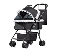 Pet Robust Buggy Princess Lace Dog Cat Stroller Detachable Dog Carriage Foldable Portable Pet Stroller for Small Medium Dogs and Cats Pram Jogger Trolley