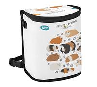 Pet Rodents Guinea Pig Breeds on White Spill-Proof Car Trash Can with Big Lid, Leakproof Hanging Garbage Storage Bag, Large Auto Bin Waste Basket for Truck Van