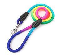 Pet Rope Dog Accessories Nylon Rainbow 1.2M Pet Dog Leash Walking Training Leash Cats Dogs Harness Collar Leashes Strap Belt Rope Pet Traction Rope(Rainbow colors,Dia. 1.0cm)