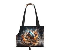 Pet-Rugby on Fire print portable bag, lightweight and breathable, suitable for taking small pets out.