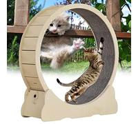Pet Running Machine, Cat Wheel, Exercise Wheel for Indoor Cats, Weight Loss Hamster Kittens, Toy Scratching Post, All Things Running, Scratching, Climbing,White-M