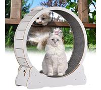 Pet Running Machine, Cat Wheel, Exercise Wheel for Indoor Cats, Weight Loss Hamster Kittens, Toy Scratching Post, All Things Running, Scratching, Climbing,White-M