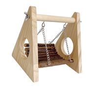 Pet Safe Hanging Wood Swing With Reinforced Iron Links For Parrot Stress Relief And Climbing Exercise Iron Chain Wooden Bird Toy