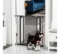 Pet Safety Gate Stair Pressure Fit w/ Auto Close Double Locking, Black PawHut Black One Size