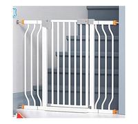 Pet Safety Gate - White Metal Pressure-Mounted Barrier for Stairs Hallways & Doorways - Adjustable 118-125cm - Secure Your Pets with Style and Ease