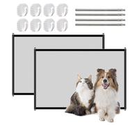 Pet Safety Magic Gate, Barrier Protective Fence, Mesh Portable Folding Net Safe Guard, Magic Gate for Dogs and Cats for Stairs, Doorways and Hallways (1.1M)