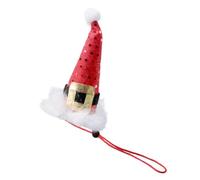 Pet Santa Hat for Dogs and Cats, Christmas Party Head Accessory with Soft Fabric Body, Belt Buckle Accent, Elastic Chin Cord, Holiday Charm Adjustable Wearing Strap