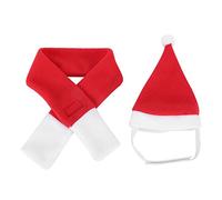 Pet Santa Hat Scarf Collar Christmas Costume Puppy Kitten Small Pets Warm Role Play Festive Neckwear M L Cat Dog Apparel (L)