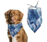 Pet Scarf,Blooming Blue Flowers Printed Personalized Dog Scarf Triangle Bib Bandana Accessories Funny Dog Bandanas for Dogs Cats