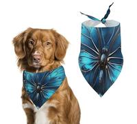 Pet Scarf,Blue Butterfly and Moon Printed Personalized Dog Scarf Triangle Bib Bandana Accessories Funny Dog Bandanas for Dogs Cats