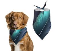 Pet Scarf,Blue Feather Pattern Printed Personalized Dog Scarf Triangle Bib Bandana Accessories Funny Dog Bandanas for Dogs Cats