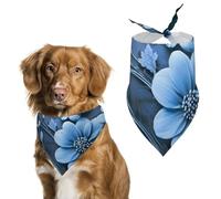 Pet Scarf,Blue Flowers Printed Personalized Dog Scarf Triangle Bib Bandana Accessories Funny Dog Bandanas for Dogs Cats