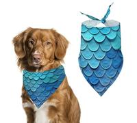 Pet Scarf,Blue Mermaid Fish Scale Printed Personalized Dog Scarf Triangle Bib Bandana Accessories Funny Dog Bandanas for Dogs Cats