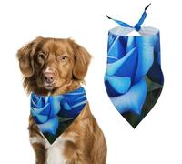 Pet Scarf,Blue Rose Flowers Printed Personalized Dog Scarf Triangle Bib Bandana Accessories Funny Dog Bandanas for Dogs Cats