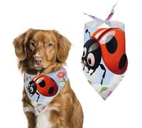 Pet Scarf,Cartoon Ladybug Flower Printed Personalized Dog Scarf Triangle Bib Bandana Accessories Funny Dog Bandanas for Dogs Cats