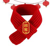 Pet Scarf,Dog Scarf,New Year Cat Scarf,Red Winter Neck Warmer Scarf for Dogs and Cats, Holiday Knitted Scarf for Pets and Dolls Decoration