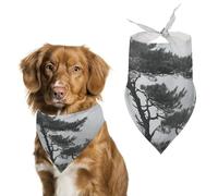 Pet Scarf Dog Scarf Pet Bandana Bandana for Dogs Foggy Mountain Pine Tree Printed for Most Dog And Cat