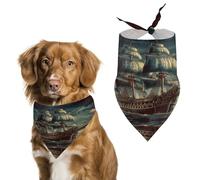 Pet Scarf Dog Scarf Pet Bandana Bandana for Dogs Nautical Vintage Sailing Pirate Ship Printed for Most Dog And Cat