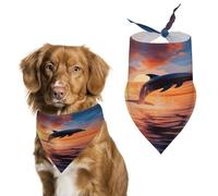 Pet Scarf Dog Scarf Pet Bandana Bandana for Dogs Sunset Dolphin Printed for Most Dog And Cat