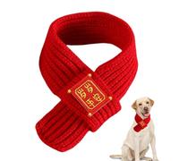 Pet Scarf, Dog Scarf - Year of the Snake Scarf for Pet - Fashionable New Year Cat Scarf for Warm Holidays, Red Warm Knitted Scarf for Dogs, Winter Pet Supplies