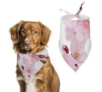 Pet Scarf Fashionable Cherry Japanese Cherry Blossom Printed Triangle Scarf Washable Handkerchief for Dog Cat Decoration