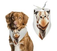 Pet Scarf Fashionable Clever Giraffe Printed Triangle Scarf Washable Handkerchief for Dog Cat Decoration