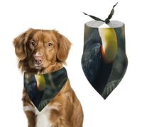 Pet Scarf Fashionable Colorful Toucan Printed Triangle Scarf Washable Handkerchief for Dog Cat Decoration