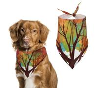 Pet Scarf Fashionable Colorful Tree Printed Triangle Scarf Washable Handkerchief for Dog Cat Decoration