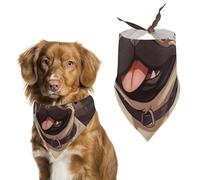 Pet Scarf Fashionable Cute Pug Printed Triangle Scarf Washable Handkerchief for Dog Cat Decoration