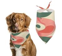 Pet Scarf Peach And Green Shapes Dog Bandana Holiday Thanksgiving Bandana for Large And Extra Large Dogs