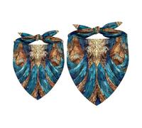 Pet Scarf Stained Glass Retro Octopus Dog Bandanas | Lightweight Sheer Chiffon Dog Bandanas - Cute Print, Breathable, Soft & Fade-Proof. 2 Sizes, Suitable for Dogs, Cats to Use