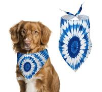 Pet Scarf,Tie-dye Blue Printed Personalized Dog Scarf Triangle Bib Bandana Accessories Funny Dog Bandanas for Dogs Cats