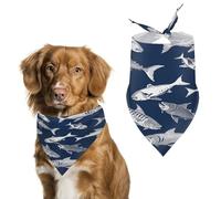 Pet Scarf Various Sea Fish Pattern Dog Bandana Holiday Thanksgiving Bandana for Large And Extra Large Dogs