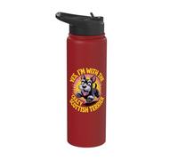 Pet Scottie Dog Yes I am with the Crazy Scottish Terrier Stainless Steel Insulated Water Bottle