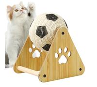 Pet Scratcher Spinner - Football Style Style Cat Claw, Roller Exercise Ball | Vertical Sisal Scratch Wheel for Medium Cats, Rabbit Claw Care Toy, Act Station
